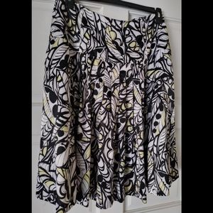 Harve` Bernard Print Skirt Knee Length Lined Size 14